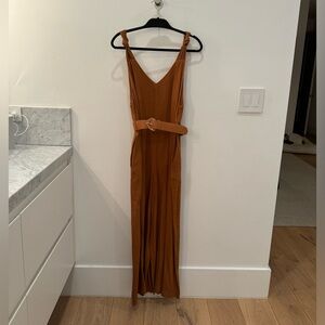Frankie Shop Caramel Belted Jumpsuit with Knotted Straps NWT